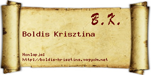 Boldis Krisztina névjegykártya